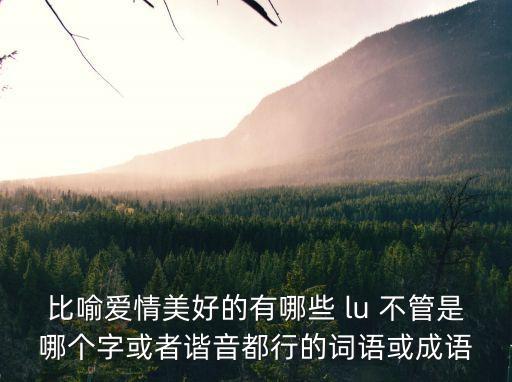 愛情四字成語唯美，比喻愛情美好的有哪些 lu 不管是哪個字或者諧音都行的詞語或成語