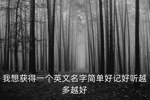 簡單好記的英文名，我想要個簡單好記的英文名