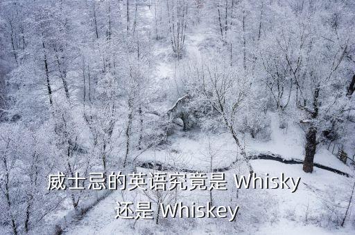 威士忌的英語究竟是 Whisky 還是 Whiskey