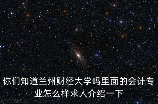 你們知道蘭州財經大學嗎里面的會計專業怎么樣求人介紹一下