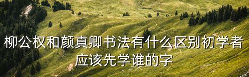 柳公權(quán)和顏真卿書法有什么區(qū)別初學(xué)者應(yīng)該先學(xué)誰的字