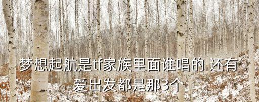 夢想起航是tf家族里面誰唱的 還有愛出發都是那3個