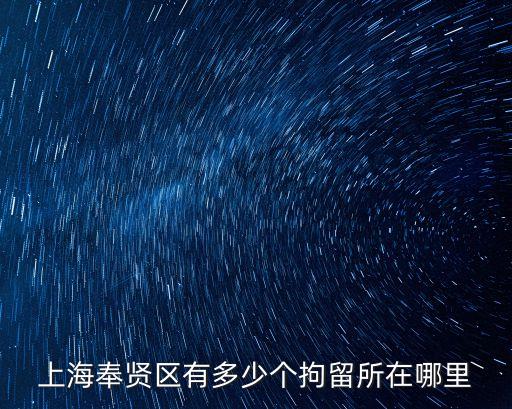 上海奉賢區(qū)有多少個拘留所在哪里