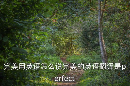 完善的英文，完美用英語怎么說完美的英語翻譯是perfect