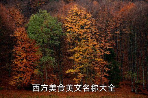 西方美食英文名稱大全