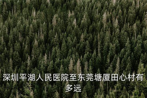 深圳平湖人民醫院至東莞塘廈田心村有多遠
