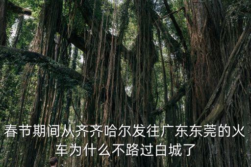 春節期間從齊齊哈爾發往廣東東莞的火車為什么不路過白城了