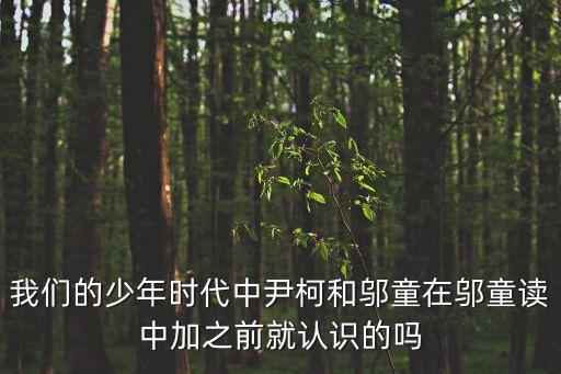 我們的少年時代中尹柯和鄔童在鄔童讀中加之前就認識的嗎