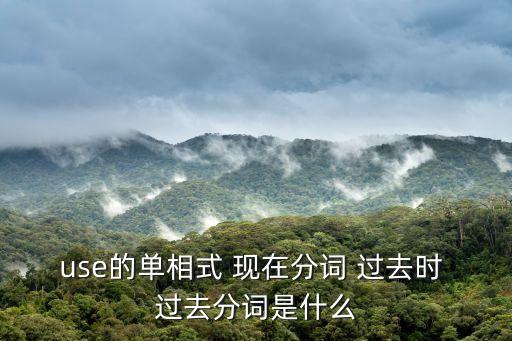 use的單相式 現在分詞 過去時 過去分詞是什么