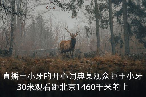 王小牙，直播王小牙的開心詞典某觀眾距王小牙30米觀看距北京1460千米的上