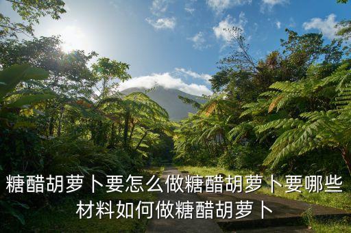 糖醋胡蘿卜，糖醋胡蘿卜要怎么做糖醋胡蘿卜要哪些材料如何做糖醋胡蘿卜