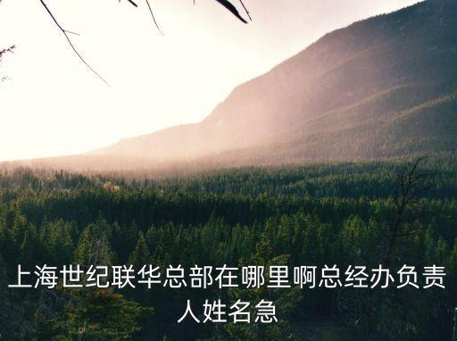 上海世紀(jì)聯(lián)華總部在哪里啊總經(jīng)辦負(fù)責(zé)人姓名急