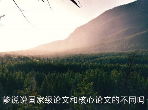 能說說國家級論文和核心論文的不同嗎
