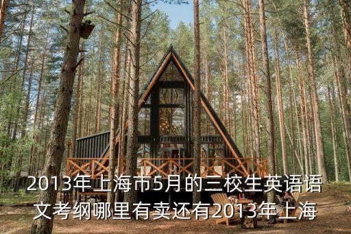 2013年上海市5月的三校生英語語文考綱哪里有賣還有2013年上海