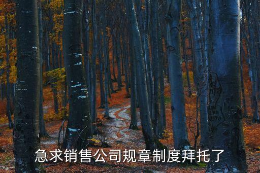 銷售制度，銷售管理的制度