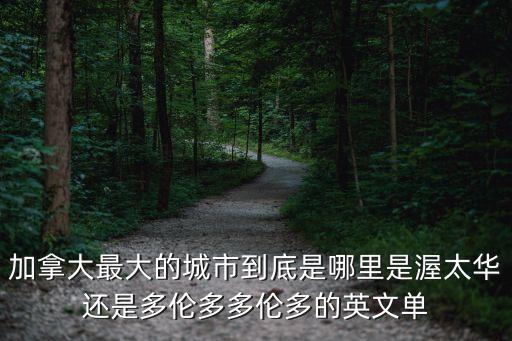 加拿大最大的城市到底是哪里是渥太華還是多倫多多倫多的英文單