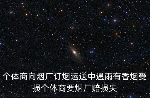 個體商向煙廠訂煙運送中遇雨有香煙受損個體商要煙廠賠損失