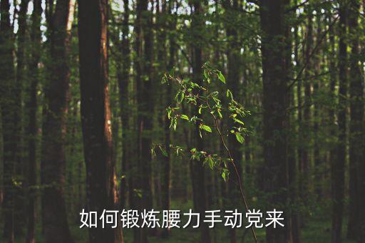 怎么鍛煉腰，如何鍛煉腰部