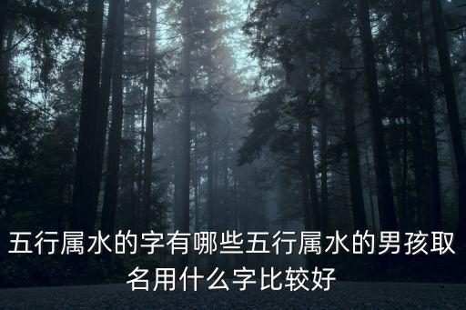 五行屬水的字有哪些五行屬水的男孩取名用什么字比較好