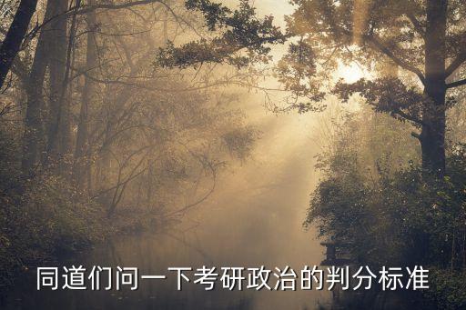 同道們問(wèn)一下考研政治的判分標(biāo)準(zhǔn)