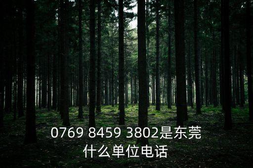 0769 8459 3802是東莞什么單位電話