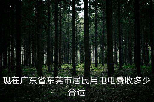 現在廣東省東莞市居民用電電費收多少合適