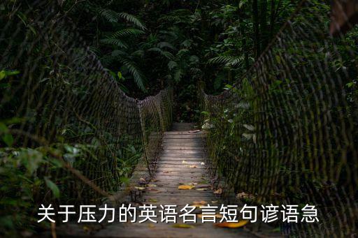 關于壓力的名言，關于壓力的英語名言短句諺語急