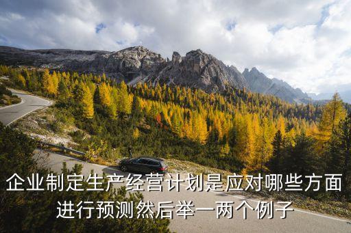企業制定生產經營計劃是應對哪些方面進行預測然后舉一兩個例子