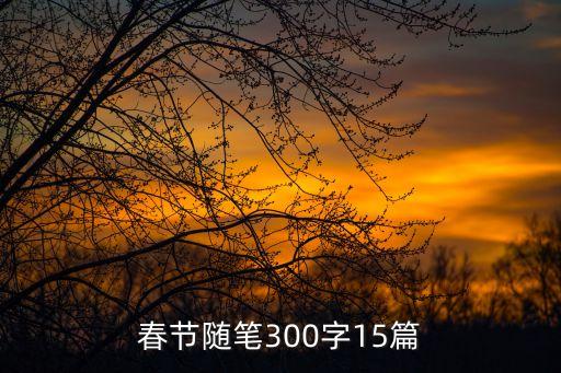 春節隨筆，春節隨筆 300字