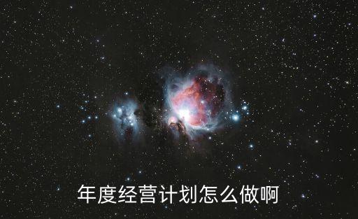 年度經營計劃怎么做啊