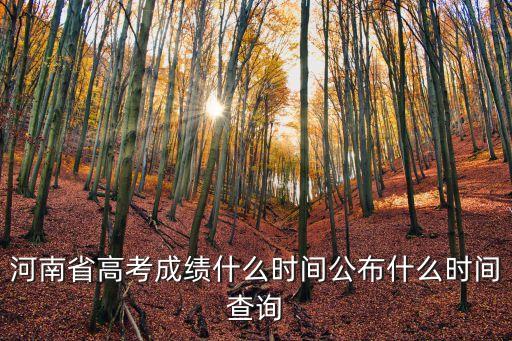 河南省高考成績什么時間公布什么時間查詢