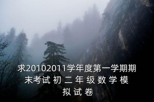 求20102011學年度第一學期期末考試 初 二 年 級 數 學 模 擬 試 卷
