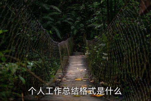 個人工作總結格式是什么