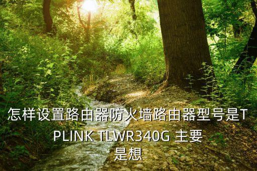 怎樣設(shè)置路由器防火墻路由器型號是TPLINK TLWR340G 主要是想