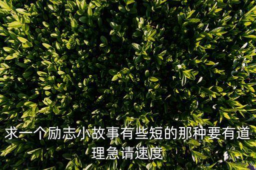 求一個勵志小故事有些短的那種要有道理急請速度