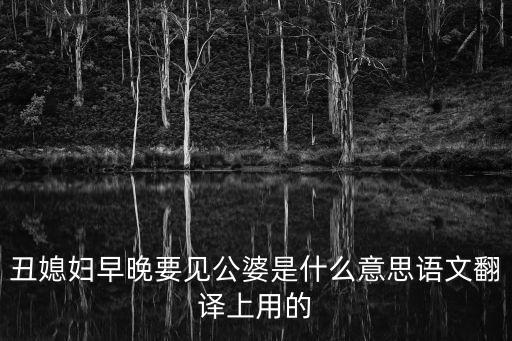 丑媳婦，丑媳婦早晚要見公婆是什么意思語文翻譯上用的