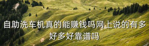 自助洗車機(jī)真的能賺錢嗎網(wǎng)上說的有多好多好靠譜嗎