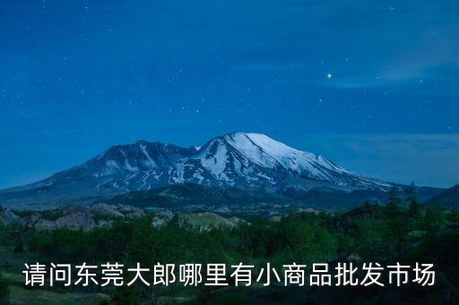 請問東莞大郎哪里有小商品批發(fā)市場