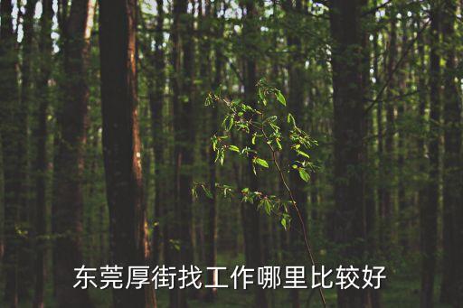 東莞厚街找工作哪里比較好