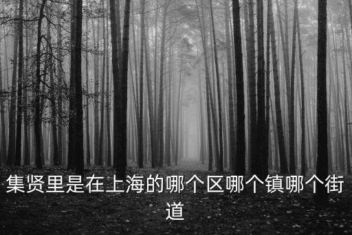 集賢里是在上海的哪個區哪個鎮哪個街道
