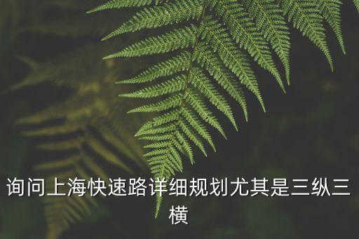 詢問上海快速路詳細規劃尤其是三縱三橫
