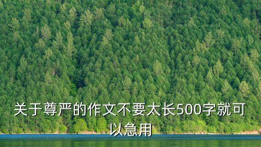 關于尊嚴的作文不要太長500字就可以急用