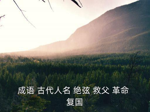 成語 古代人名 絕弦 救父 革命 復國