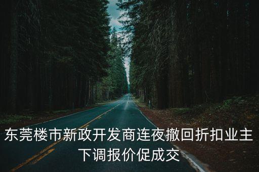 東莞樓市新政開發(fā)商連夜撤回折扣業(yè)主下調(diào)報價促成交