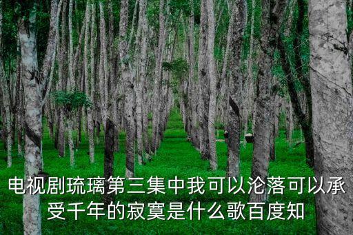電視劇琉璃第三集中我可以淪落可以承受千年的寂寞是什么歌百度知