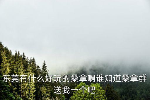 東莞有什么好玩的桑拿啊誰知道桑拿群送我一個吧