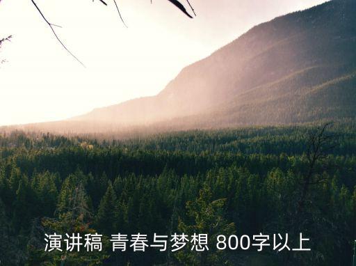 演講稿 青春與夢想 800字以上