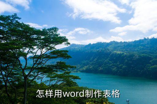 怎樣用word制作表格