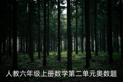 人教六年級上冊數學第二單元奧數題