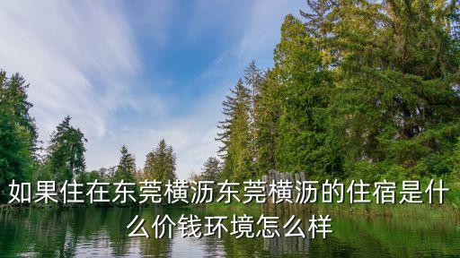 東莞橫瀝農貿市場租房，如果住在東莞橫瀝東莞橫瀝的住宿是什么價錢環境怎么樣